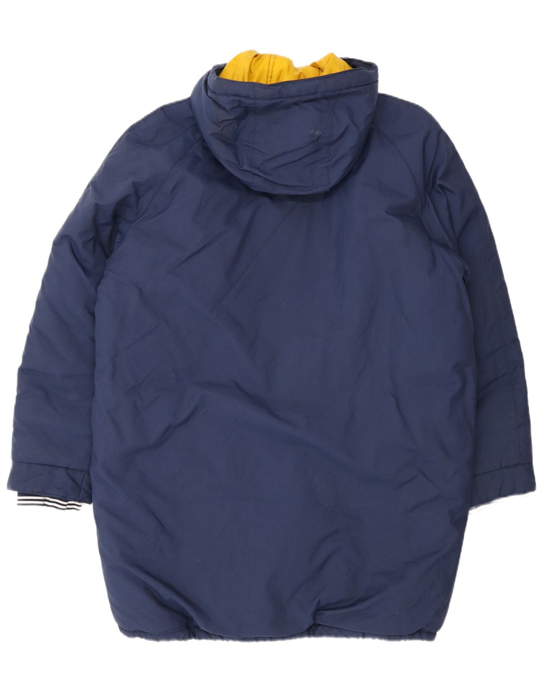 Casaco acolchoado com capuz masculino Adidas UK 40 grande poliéster azul marinho
