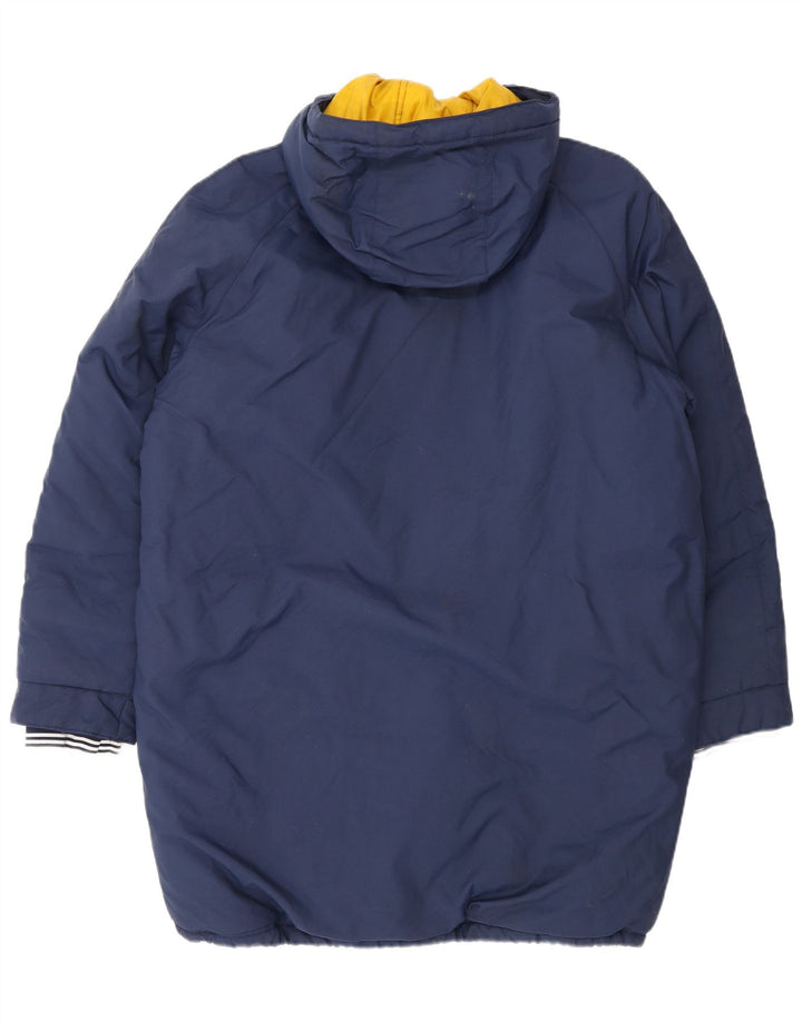 Casaco acolchoado com capuz masculino Adidas UK 40 grande poliéster azul marinho