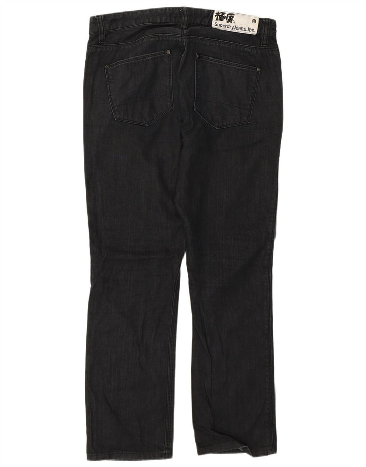 Jeans retos masculinos Superdry W30 L28 algodão cinza
