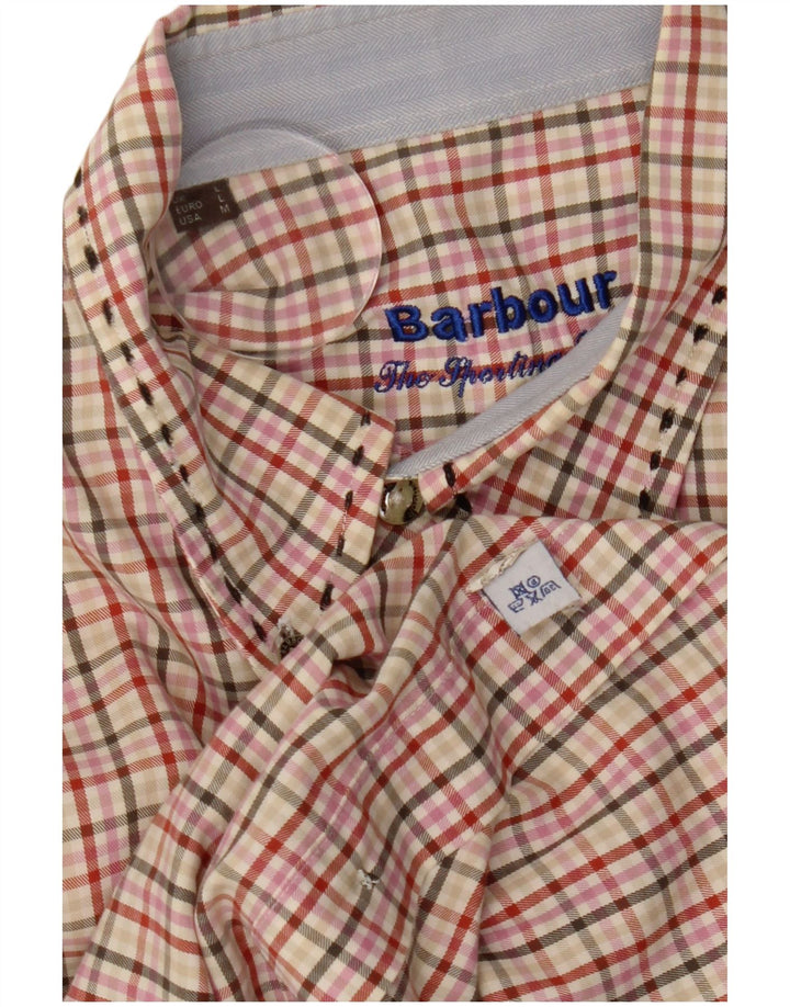 Camisa masculina Barbour grande algodão guingão multicolorido