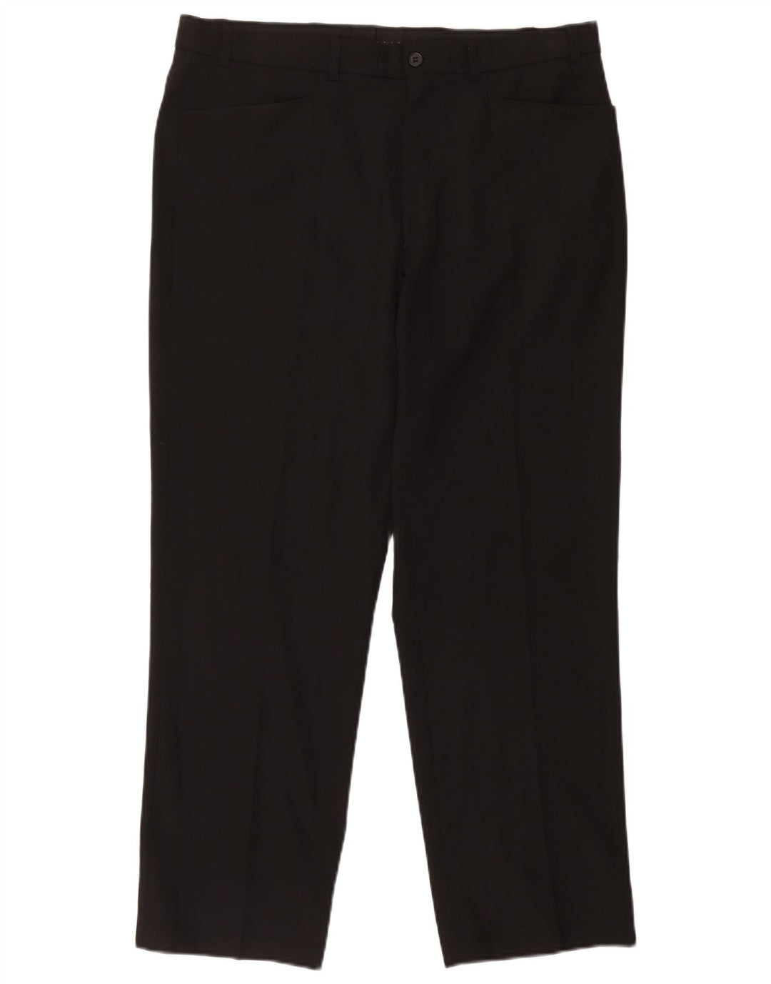 Calça masculina reta casual Marks & Spencer W36 L29 poliéster preto