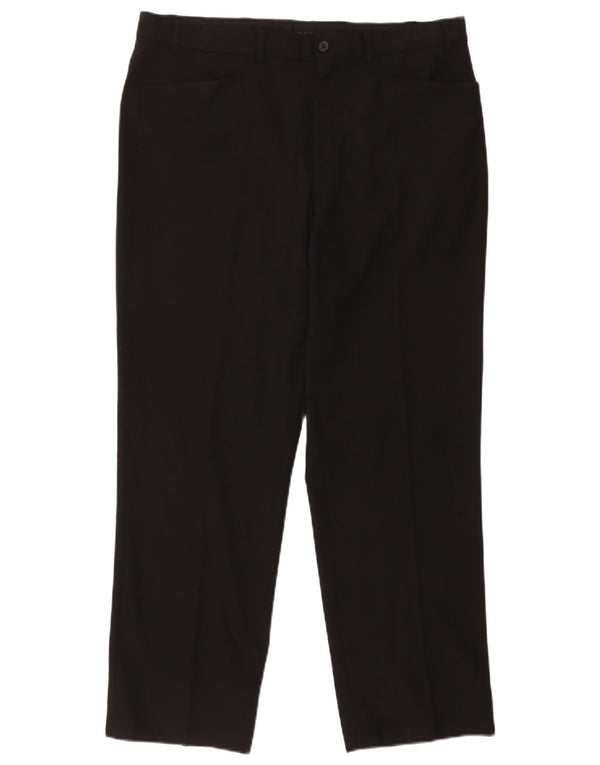 Calça masculina reta casual Marks & Spencer W36 L29 poliéster preto