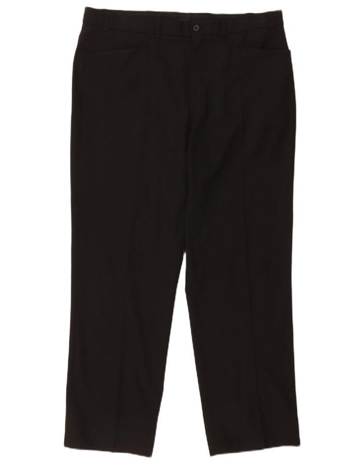 Calça masculina reta casual Marks & Spencer W36 L29 poliéster preto