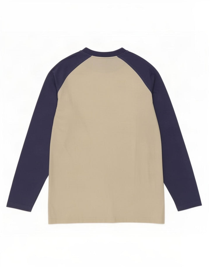 Kappa Mens Top Manga Longa Grande Off White Algodão Colorblock