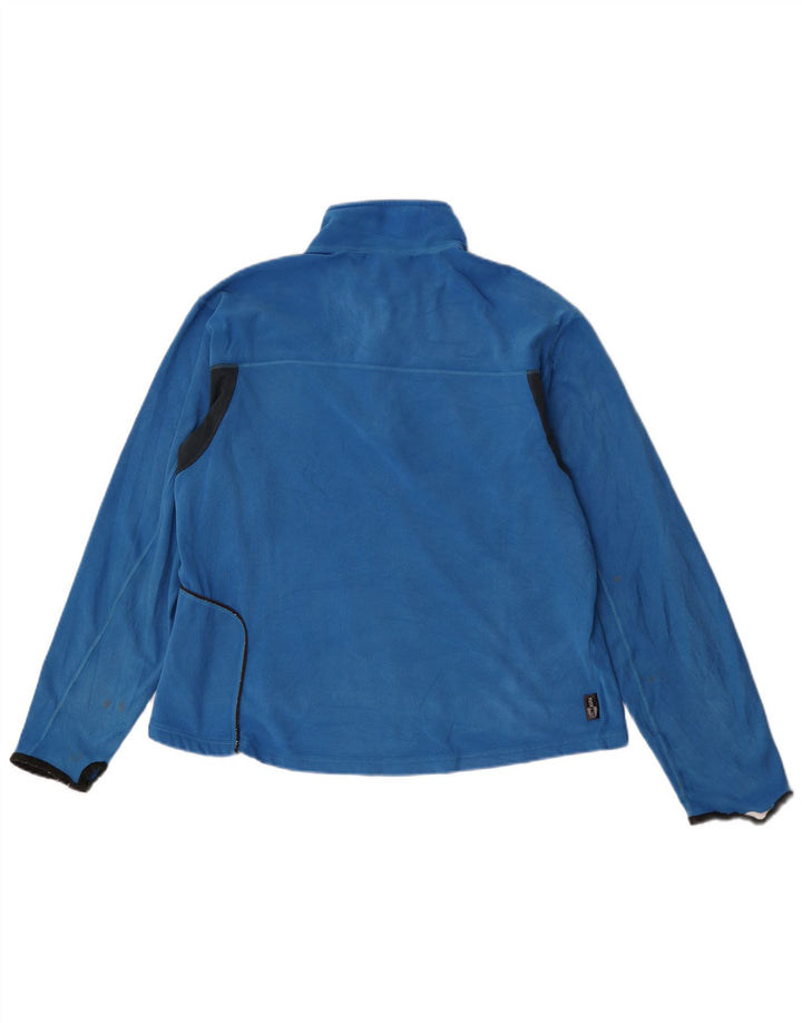 Adidas feminino solto ajuste zip pescoço top manga longa médio azul poliéster