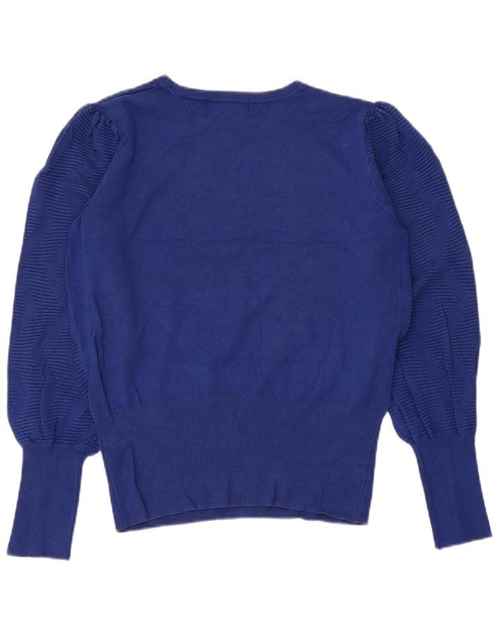Suéter feminino Marks & Spencer com gola canoa Reino Unido 12 médio azul marinho