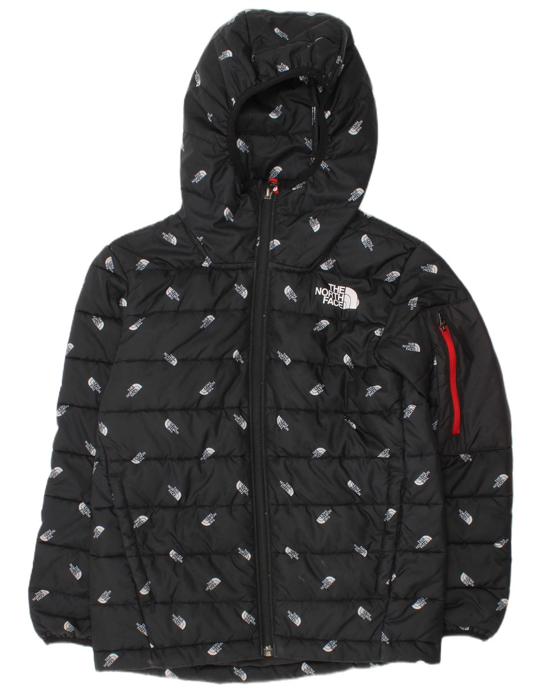Jaqueta acolchoada com capuz gráfico The North Face Boys 9-10 anos médio preto