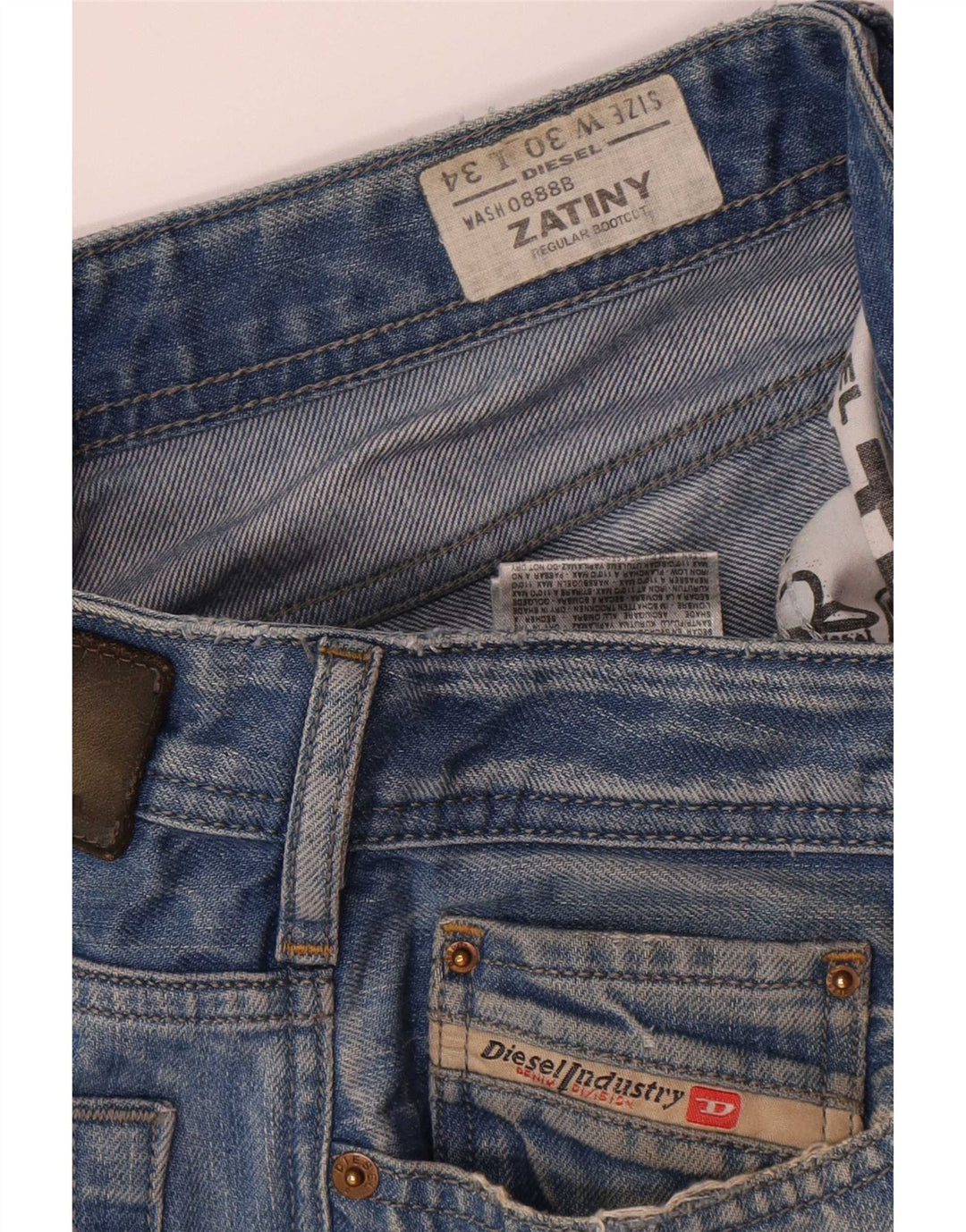 Diesel Masculino Zatiny Regular Bootcut Jeans W30 L30 Azul Algodão