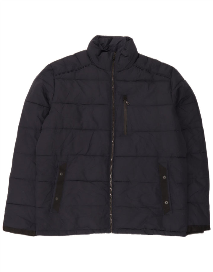 Jaqueta acolchoada masculina Marks & Spencer Reino Unido 40 grande poliéster azul marinho