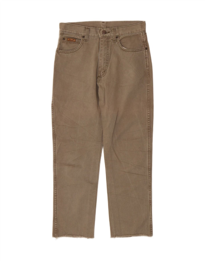 WRANGLER Womens Crop Straight Jeans W30 L26 Khaki Cotton Vintage Wrangler and Second-Hand Wrangler from Messina Hembry 