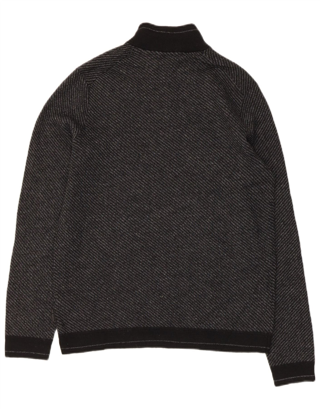 Suéter feminino Ted Baker com zíper e gola alta tamanho 4 grande lã cinza