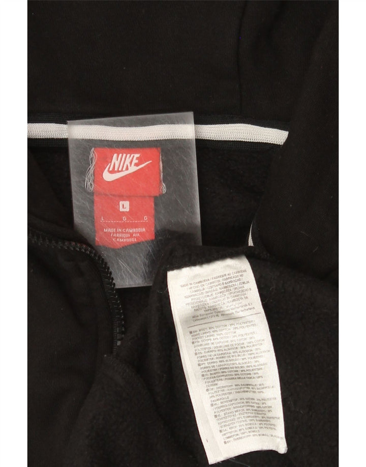 Suéter Nike masculino com capuz e zíper gráfico grande de algodão preto
