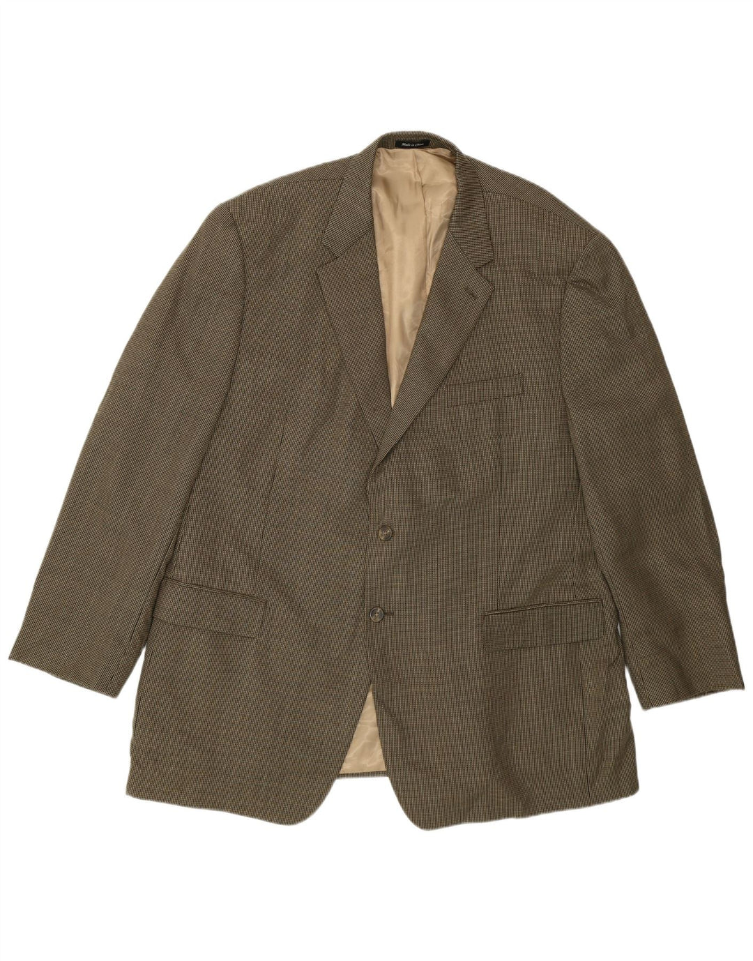 Jaqueta blazer masculina Chaps com 2 botões Reino Unido 48 4XL cáqui nova lã