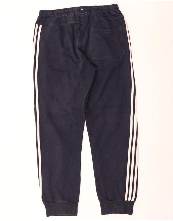 Adidas Mens Treino Calças Joggers UK 40/42 Médio Azul Marinho Algodão