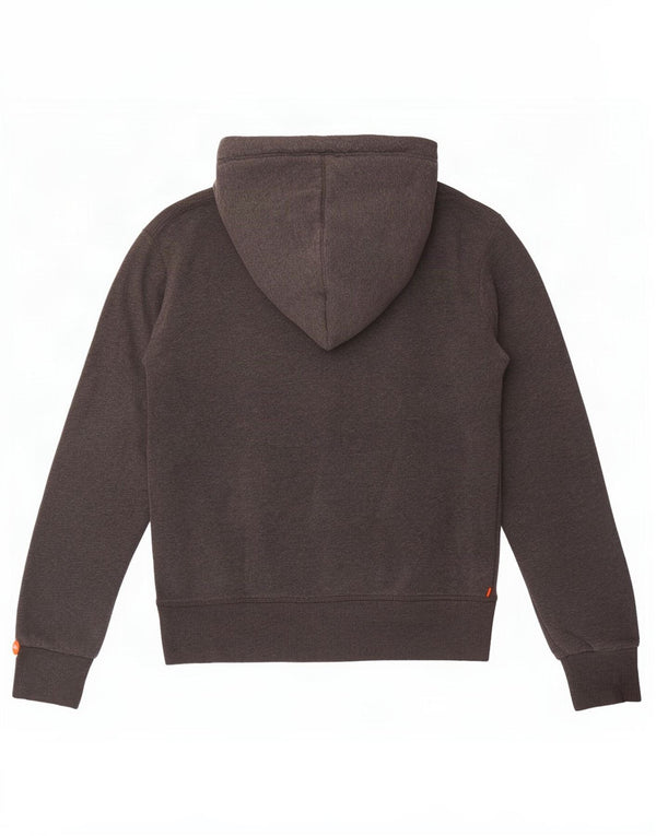 Superdry feminino gráfico moletom com capuz UK 12 algodão cinza médio