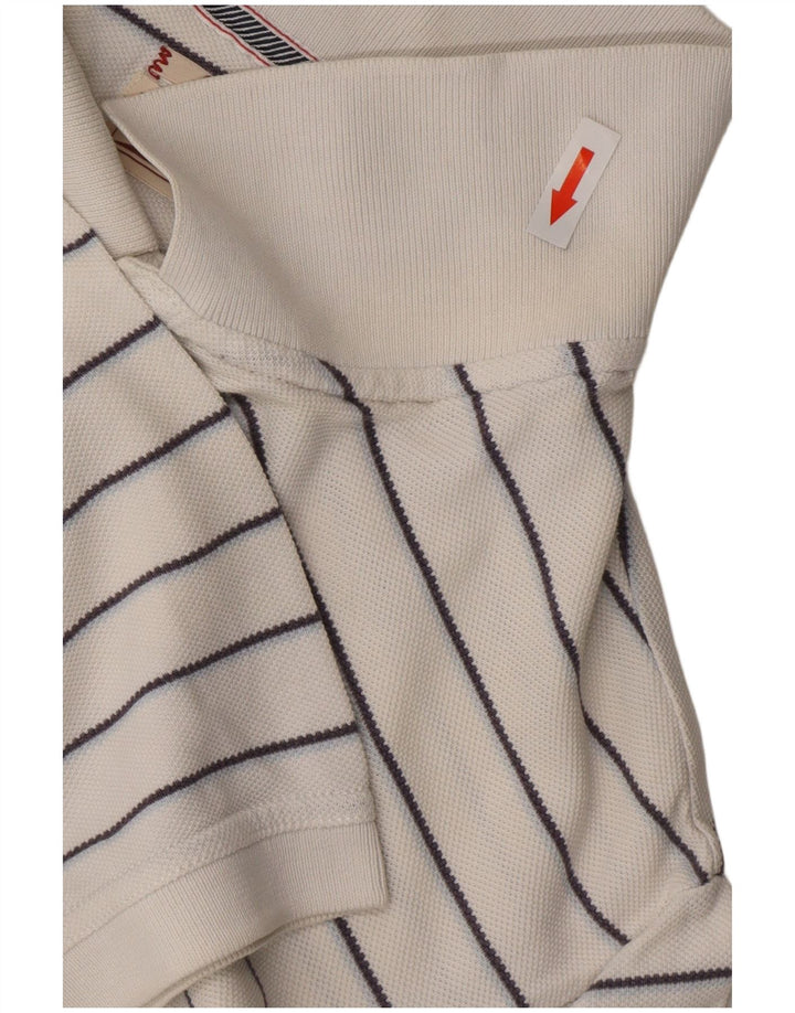 Camisa polo masculina clássica TOMMY HILFIGER grande algodão listrado branco