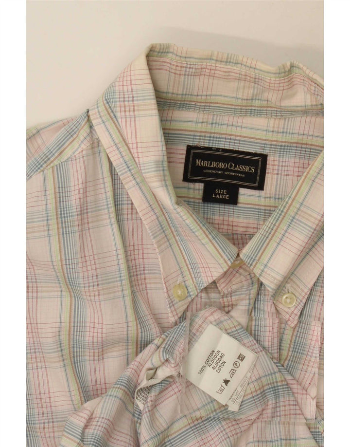 Camisa masculina Marlboro Classics grande algodão xadrez multicolorido