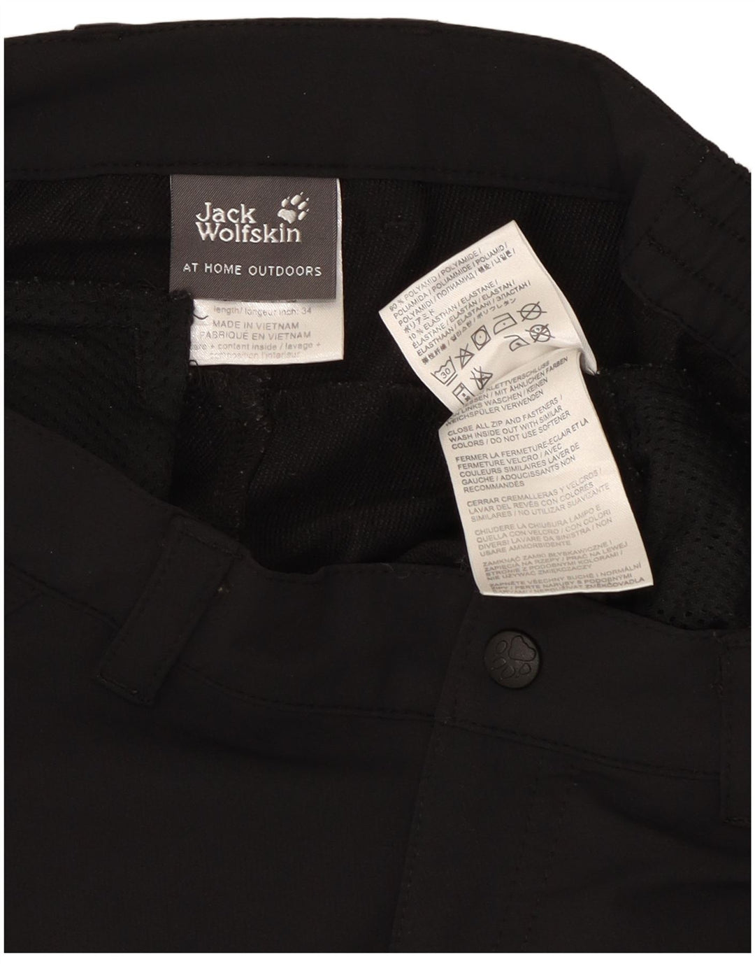 Calça cargo feminina reta Jack Wolfskin médio W30 L33 poliéster preto