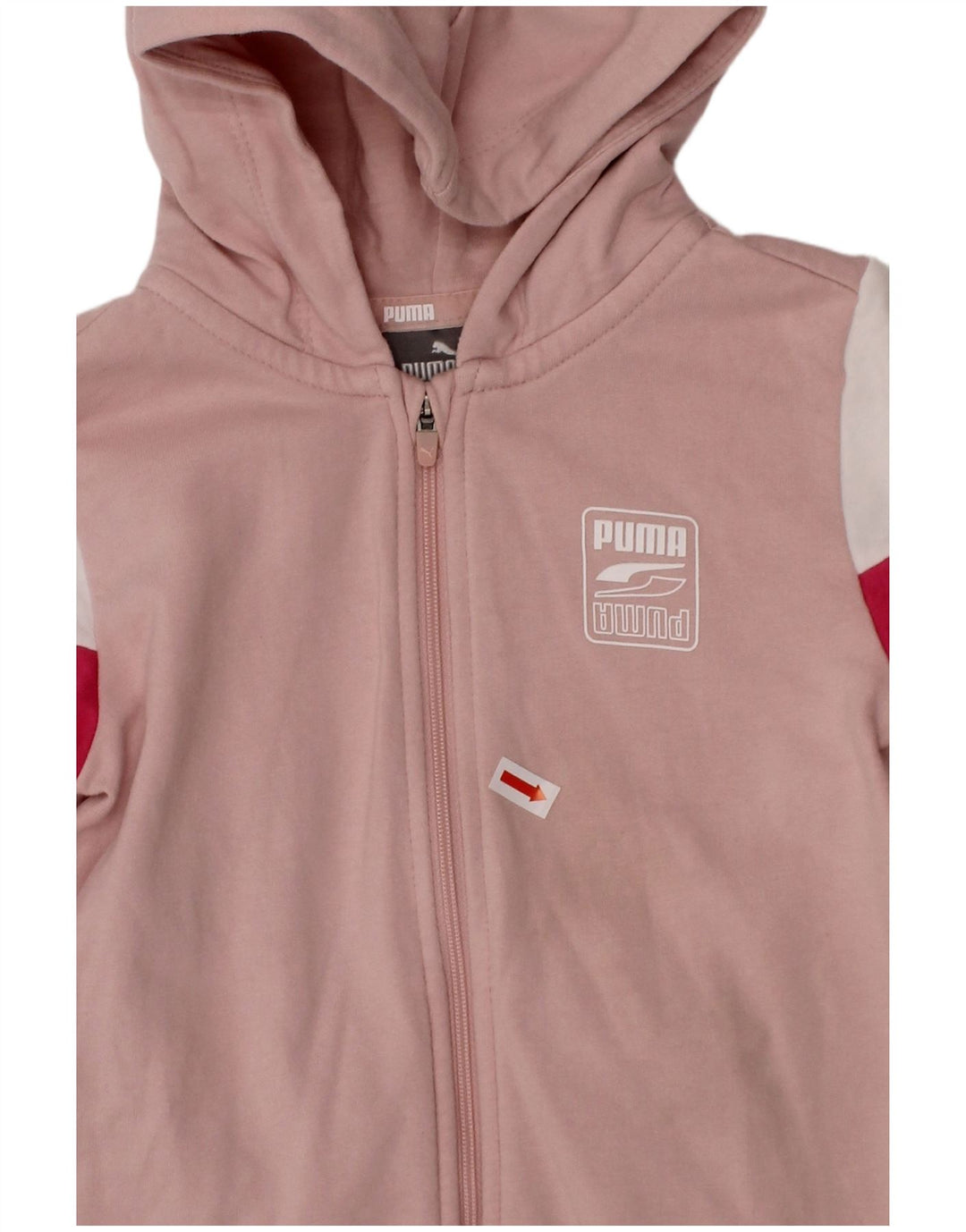 Suéter PUMA para bebês meninas com capuz e zíper 18-24 meses algodão colorblock rosa