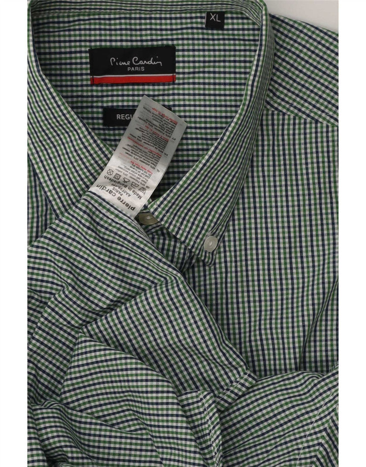 Camisa masculina Pierre Cardin Regular Fit XL poliéster verde guingão