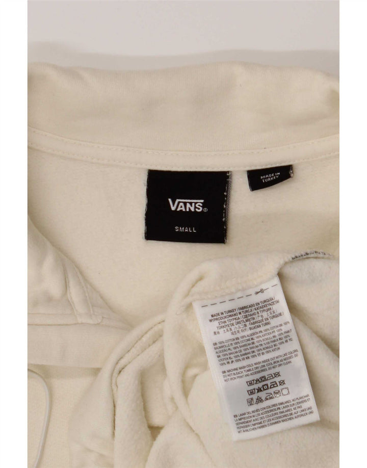 Moletom Vans Feminino Oversized Crop Zip Neck Jumper UK 10 Pequeno Off White