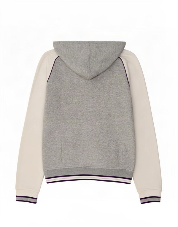 Suéter feminino Champion Heritage Fit Zip com capuz Reino Unido 14 cinza médio