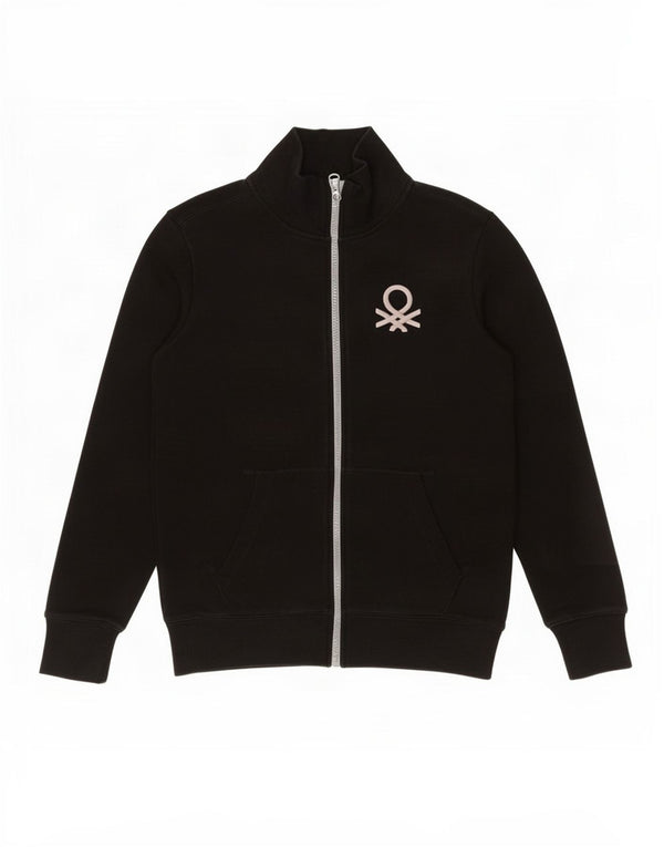 Benetton Boys Graphic Tracksuit Top Jacket 11-12 Anos 2XL Algodão Preto