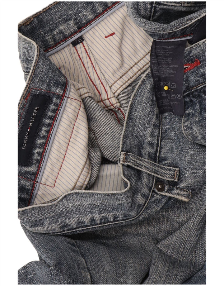 Jeans retos masculinos Tommy Hilfiger W38 L30 algodão azul