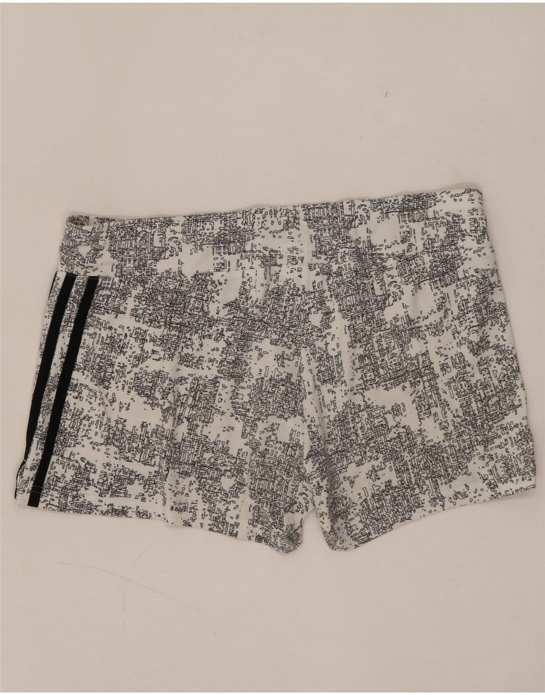 Adidas Womens Climalite Abstract Pattern Sport Shorts Reino Unido 12/14 Médio Branco