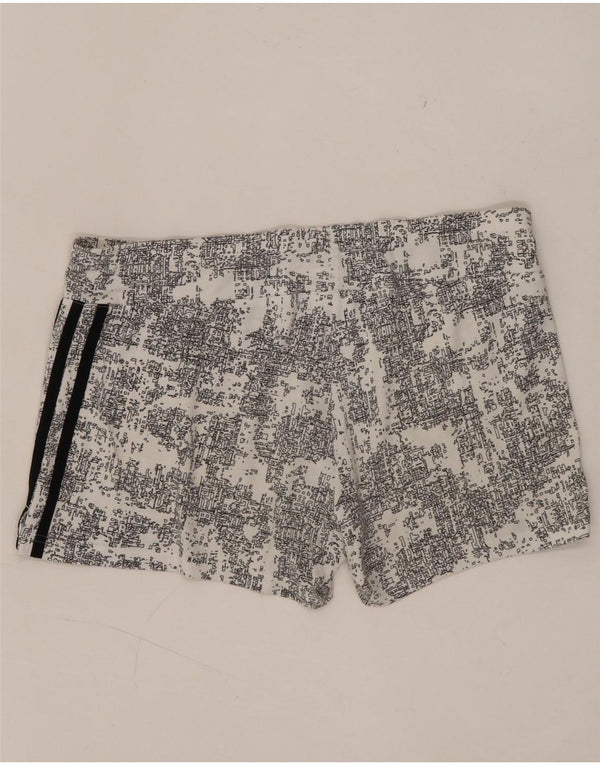Adidas Womens Climalite Abstract Pattern Sport Shorts Reino Unido 12/14 Médio Branco