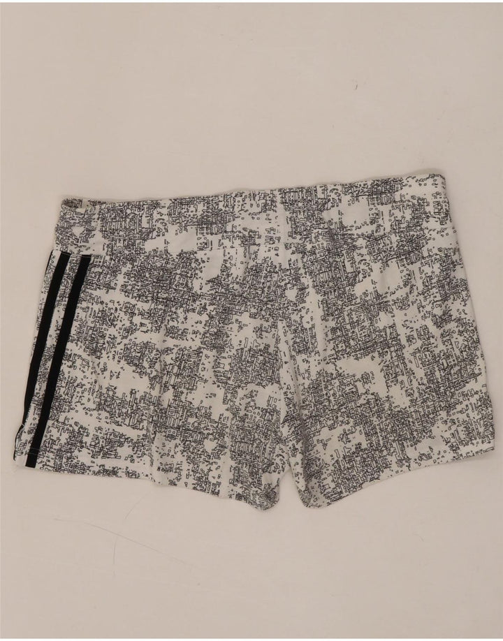 Adidas Womens Climalite Abstract Pattern Sport Shorts Reino Unido 12/14 Médio Branco