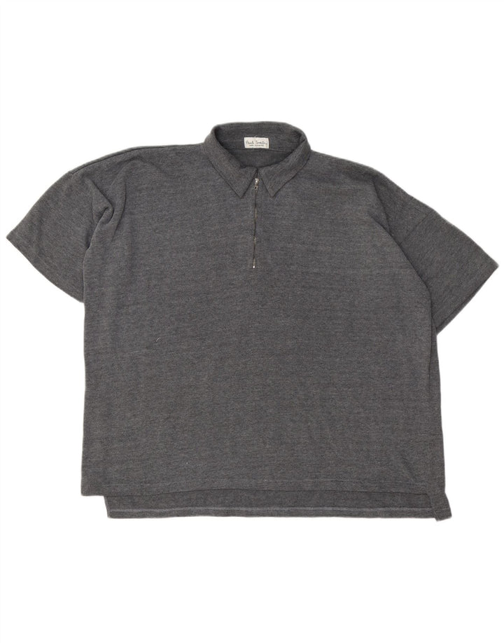 Camisa polo masculina Paul Smith com zíper e gola 2XL poliéster cinza