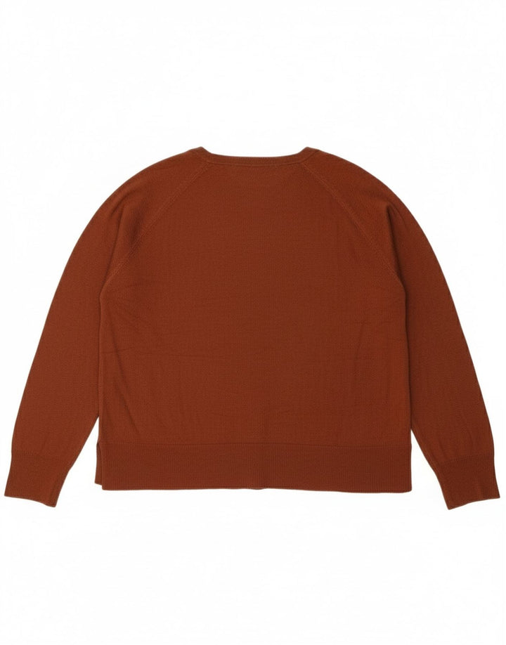 Zara Suéter feminino oversized com gola canoa Reino Unido 14 viscose marrom médio