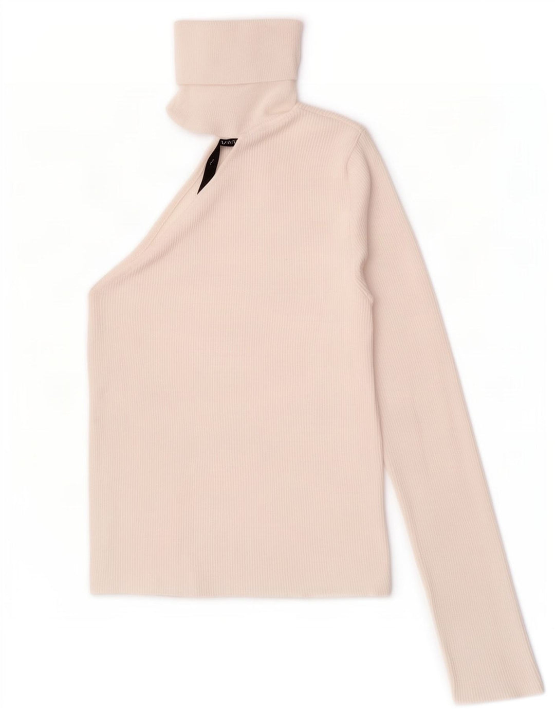 Zara Top feminino de manga comprida com um ombro UK 12 viscose branca média