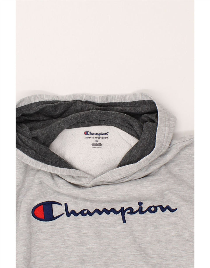CHAMPION Womens Graphic Hoodie Jumper UK 18 XL Grey Cotton Vintage Champion and Second-Hand Champion from Messina Hembry 