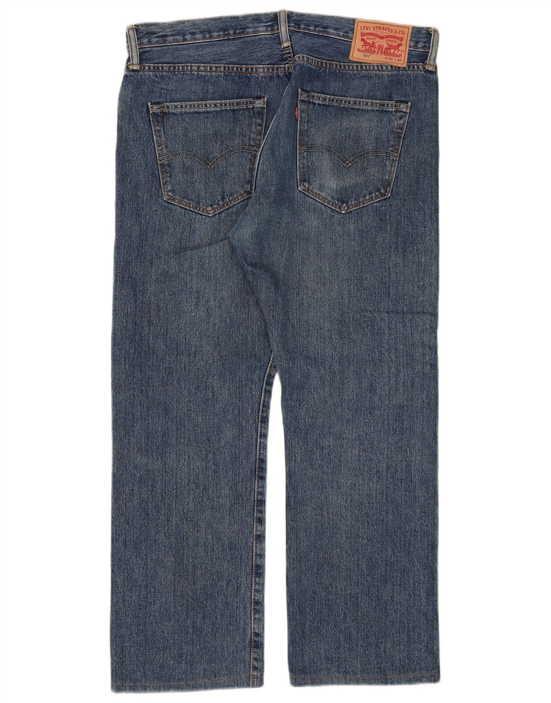 Calça jeans masculina Levi's 501 Straight W34 L26 azul algodão
