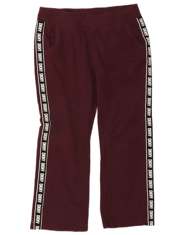 Calça esportiva feminina Dkny UK 14 bloco colorido médio Borgonha