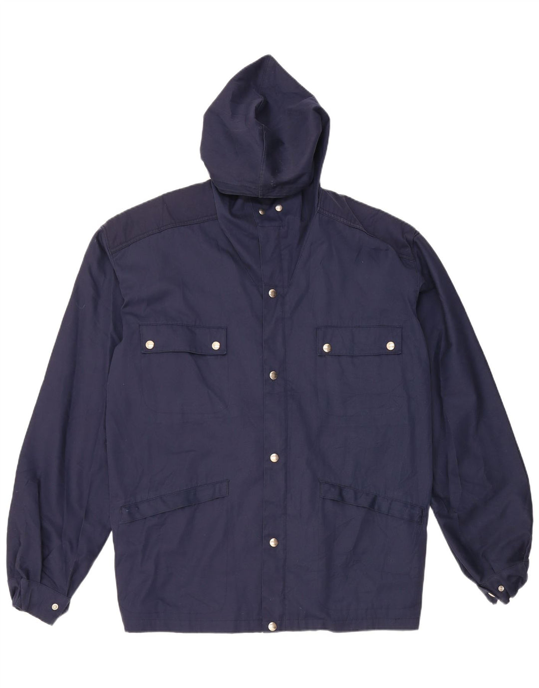 Jaqueta utilitária masculina vintage com capuz IT 54 2XL azul marinho