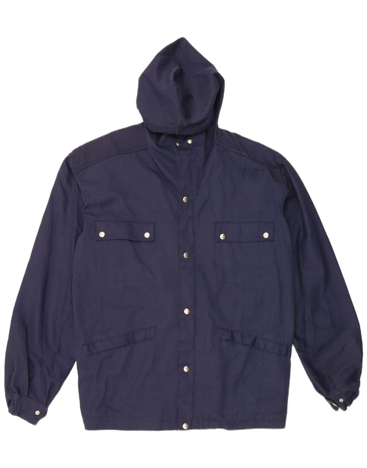 Jaqueta utilitária masculina vintage com capuz IT 54 2XL azul marinho