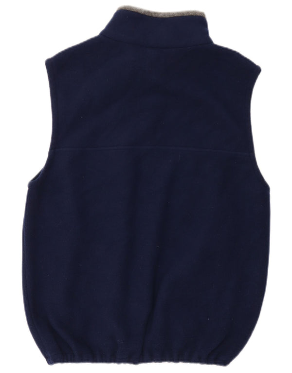 Vintage Mens Fleece Gilet UK 36 Pequeno Poliéster Azul Marinho