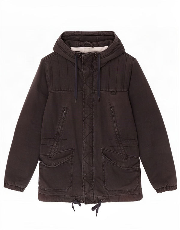 Jaqueta Parka masculina Diesel com capuz UK 40 grande preta