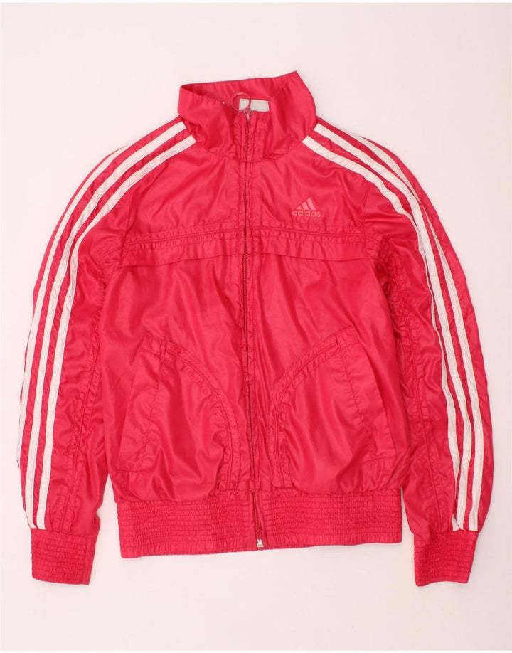 ADIDAS Meninas Três Listras Jaqueta Top 9-10 Anos Poliéster Rosa