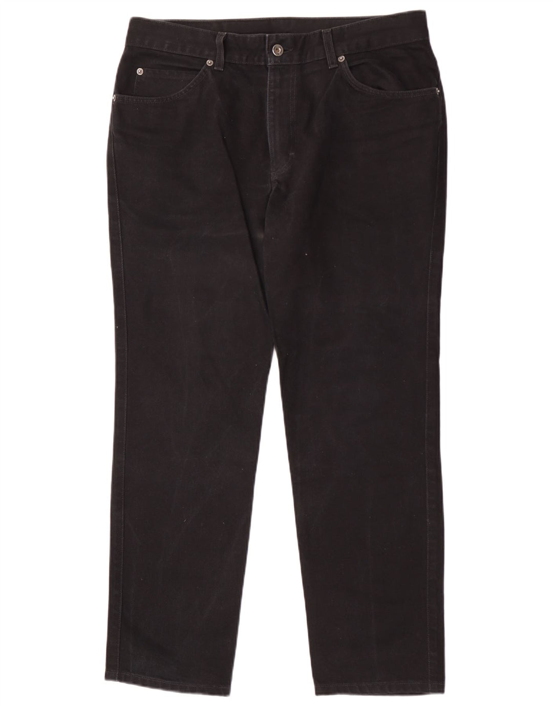 Mustang Mens Straight Jeans W36 L30 Algodão Preto