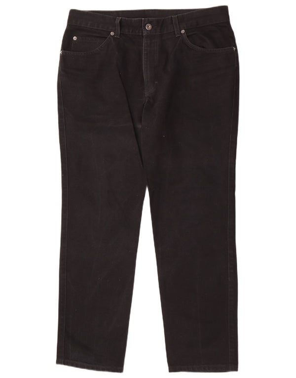 Mustang Mens Straight Jeans W36 L30 Algodão Preto
