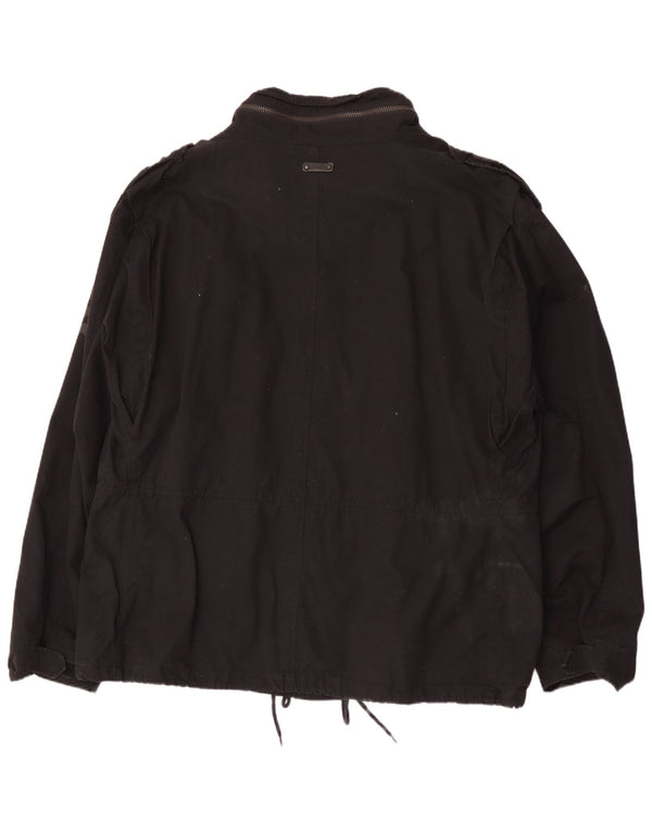 Jaqueta militar masculina com capuz Brandit UK 48 4XL algodão colorblock preto