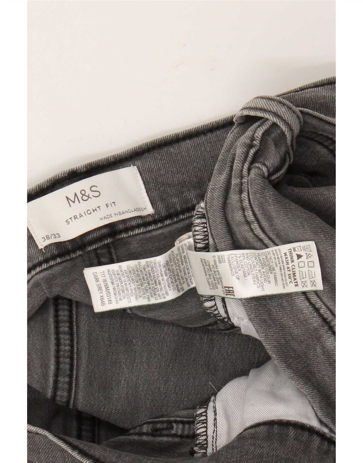 Jeans retos masculinos Marks & Spencer W38 L33 algodão cinza