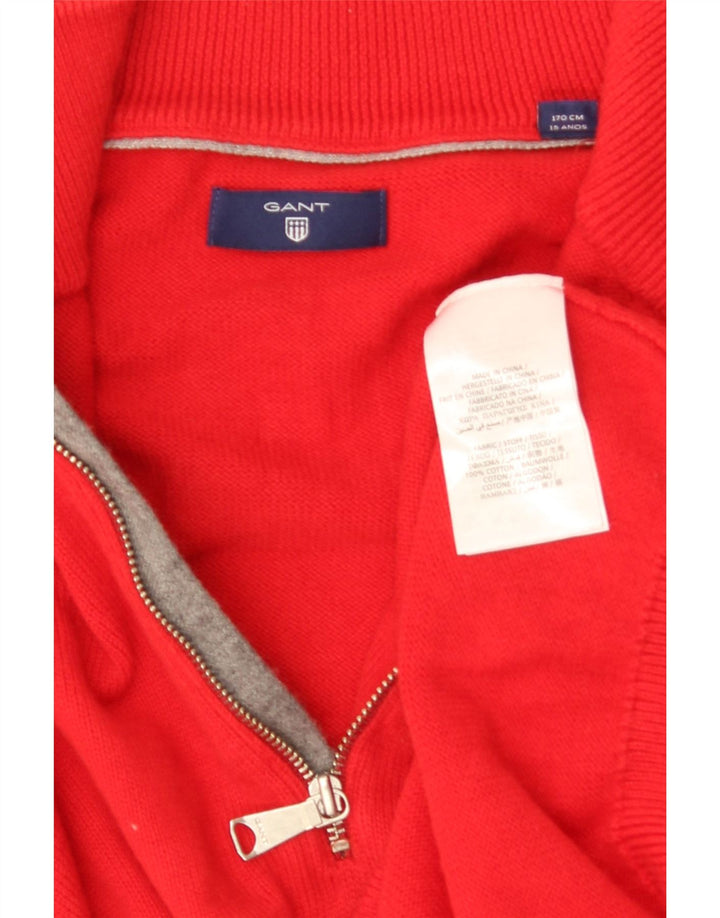 Gant Suéter masculino com zíper e gola em algodão vermelho 14-15 anos