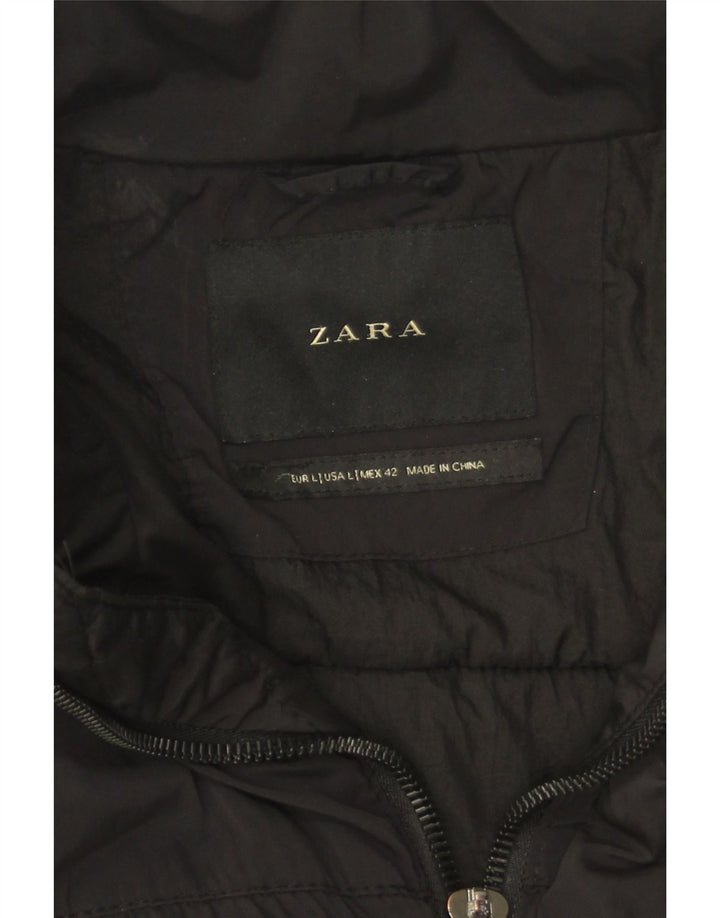 Casaco acolchoado masculino Zara UK 40 grande poliéster preto