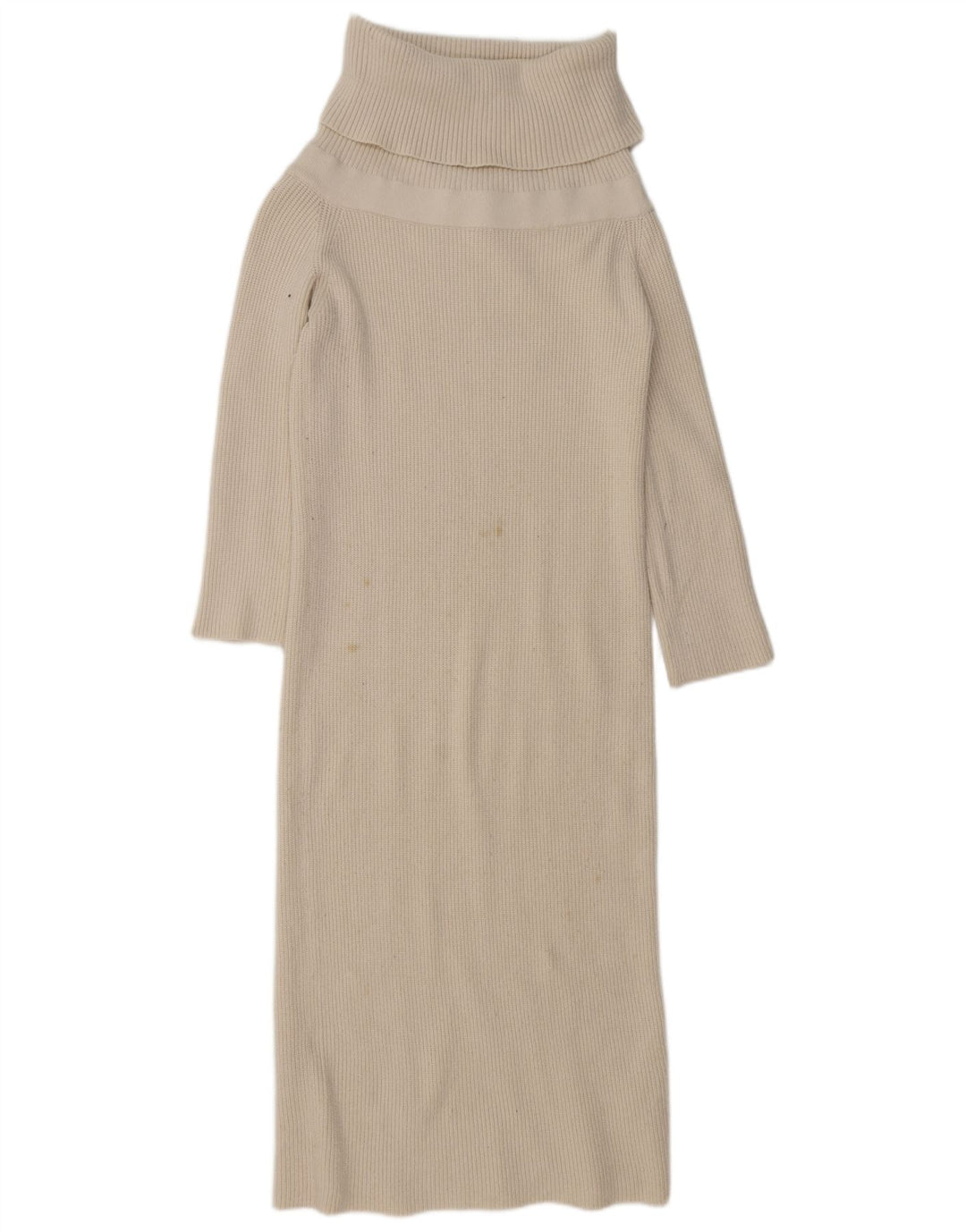Zara Vestido Jumper Feminino Reino Unido 14 Viscose Bege Médio