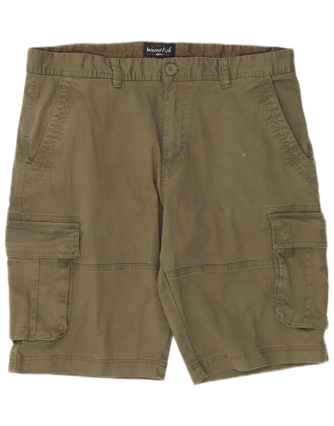 Shorts cargo masculino Weird Fish W38 XL algodão cáqui